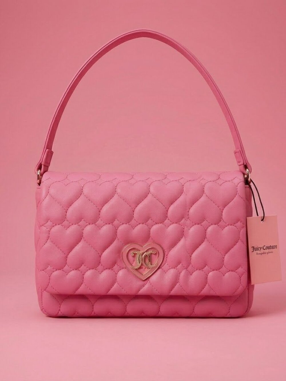 NWT Juicy Couture Medium Pink Heart Embossed Purse